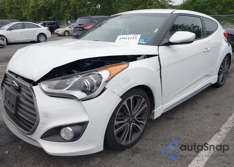 2016 Hyundai Veloster Turbo z USA, uszkodzony, nr VIN KMHTC6AE2GU278382